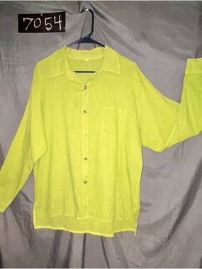 Source Unknown Lime Green Women's Button-Down Shirt